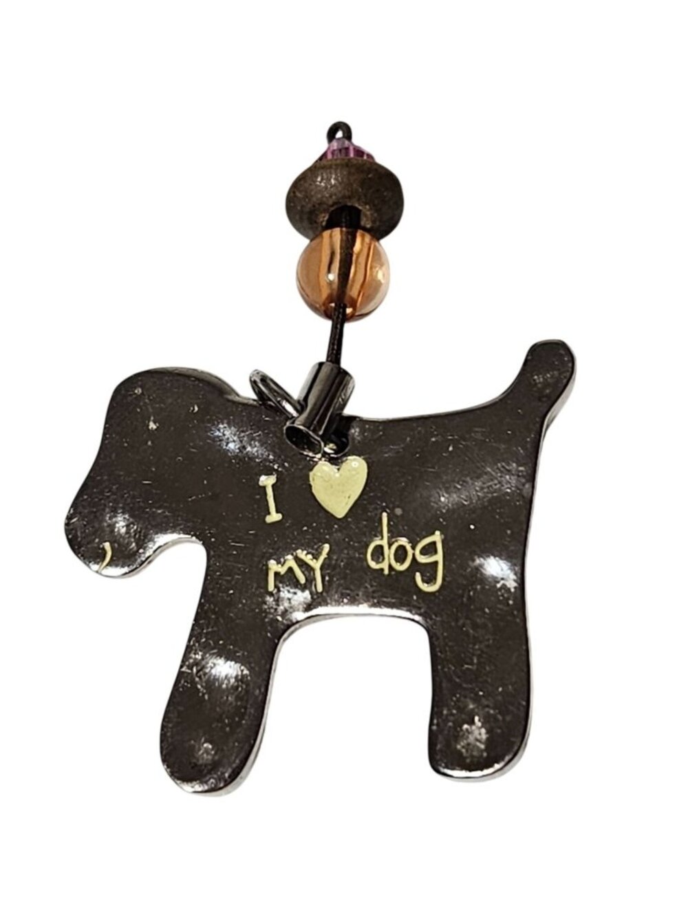 Dog Shaped Metal Pendant Bead Accents Engraved Charm DIY Jewelry Animal Lover